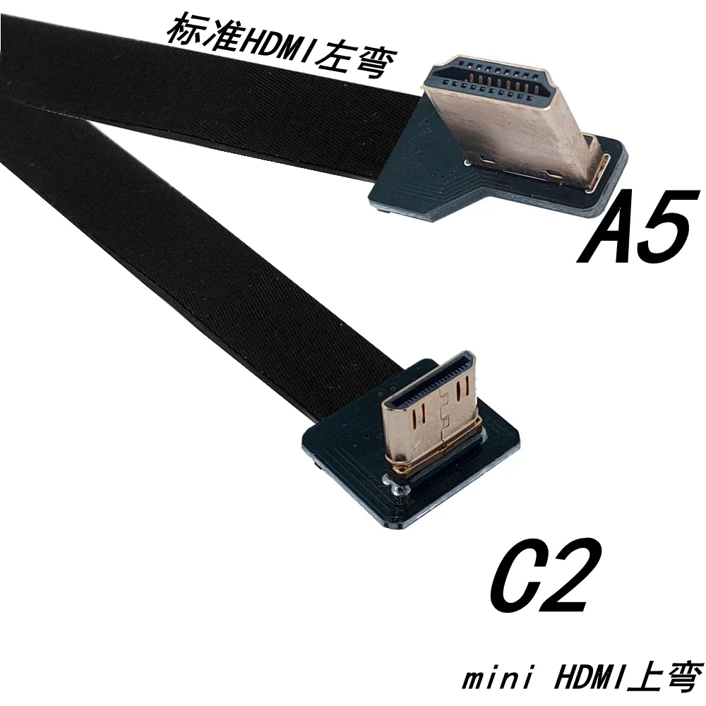 FPV HD Type A Stecker Links/RI Abgewinkelt 90 Grad Zu HDTV-kompatibel HDTV FPC Flach Kabel Für kamera TV Multicopter Luftaufstelle