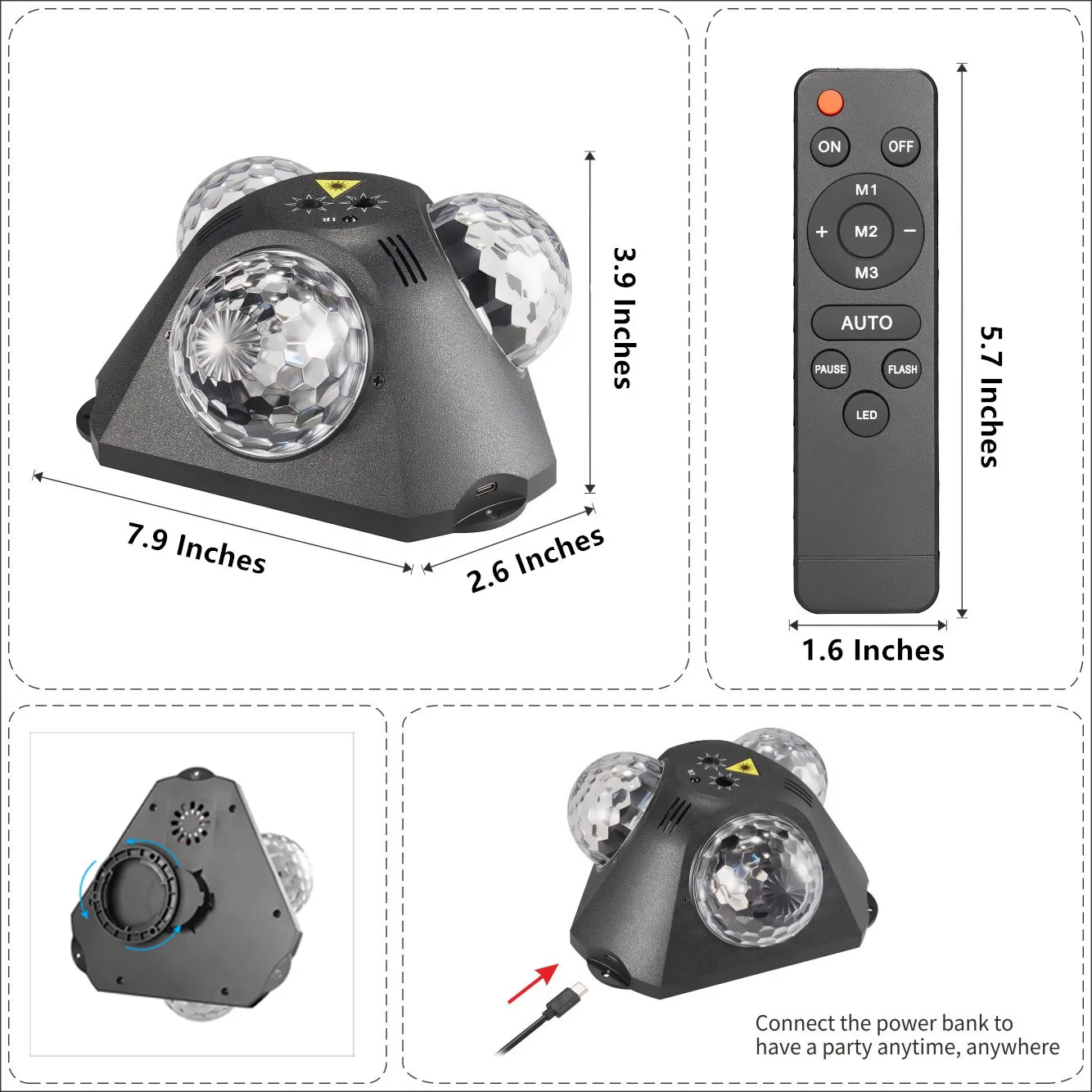 Лампа для дискотеки лазерный проектор 5 в 1