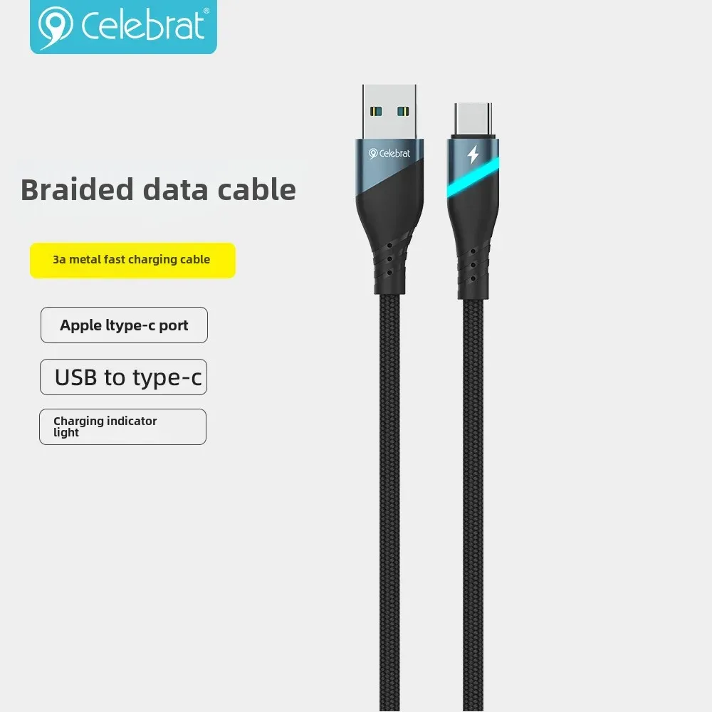 Красочный плетеный кабель для передачи данных TYPE-C линия быстрой зарядки 3A