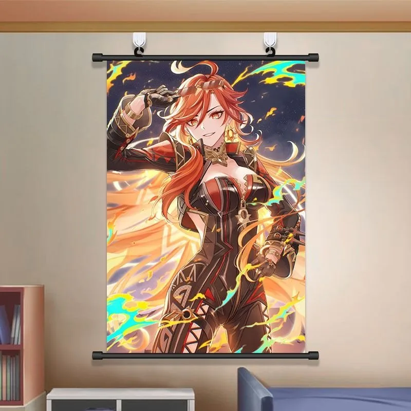 Игра Genshin Impact Mavuika живопись ткань настенная прокрутка плакат украшение дома стены