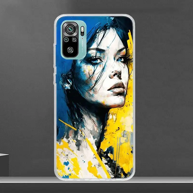 Украинский красивый художественный мягкий чехол для телефона девушек Xiaomi Redmi Note