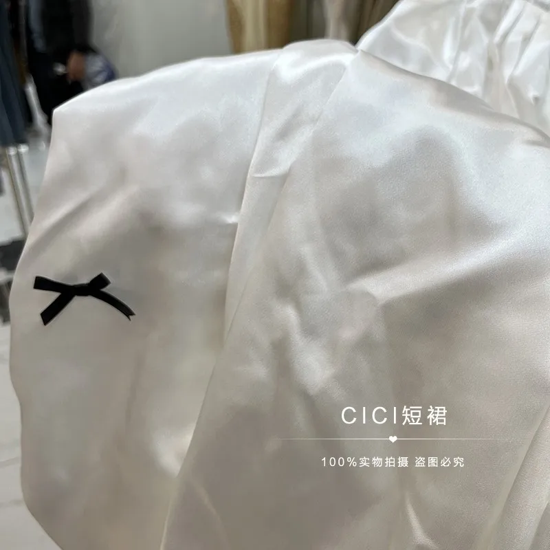 Юбка женская трапециевидная плиссированная с бантом и цветами