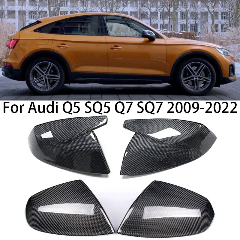 

For Audi Q5 SQ5 Q7 SQ7 Q5 Q7 2009-2022 Carbon Fiber Car Side Door Wing Rear View Mirror Covers Trim Cap parts accessories