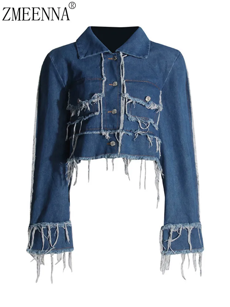 ZMEENNA Burr однобортный отложной воротник в стиле пэчворк однотонные женские