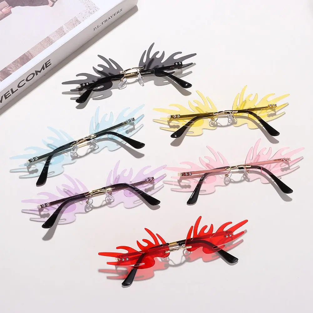 

Novelty Party Eyewear Metal Frame Sun Glasses Angel Wings Shape Rimless Sunglasses Fairy Wings Sunglasses