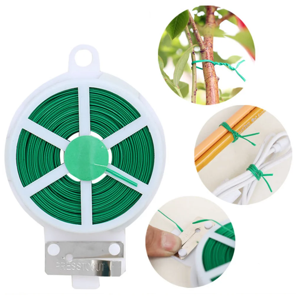 

2 PCS Garderning Tool Tie Roll Green Tie Flexible Plastic Coated Ties Gardern Ties Greenery