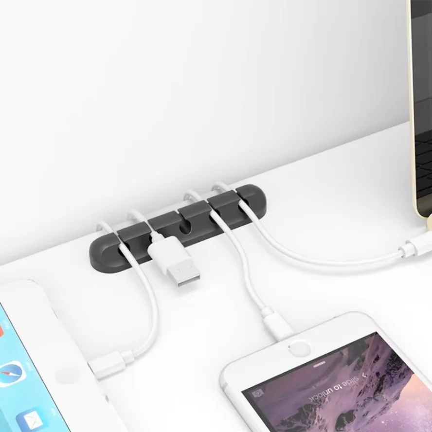 Держатель кабеля Силиконовые органайзеры для Гибкая USB-намотка Зажимы