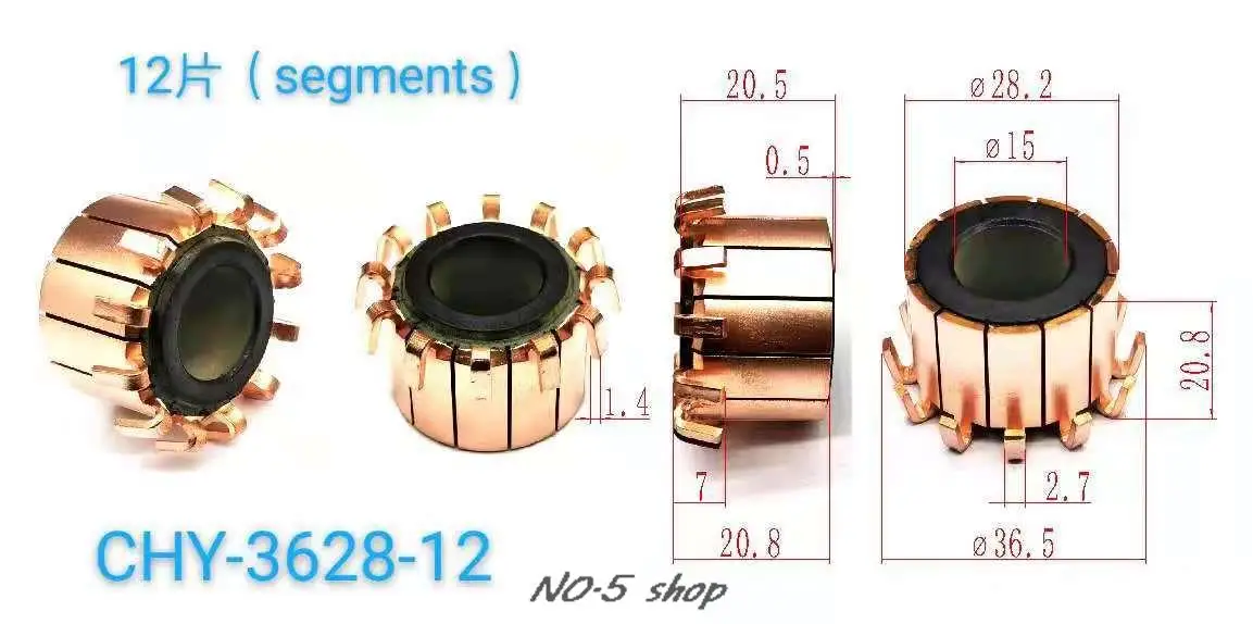 

5Pcs 28.2x15x20.8(20.5)x12P Copper Bars Electric Motor Commutator