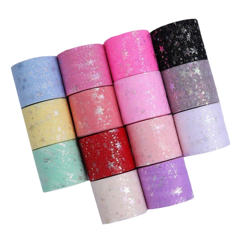 60mm/120mm (5yards/lot) Illusory Rainbow Sequin Chiffon Organza Ribbon DIY Handmade Materials Wedding Party Gift Wrap Supplies images - 6
