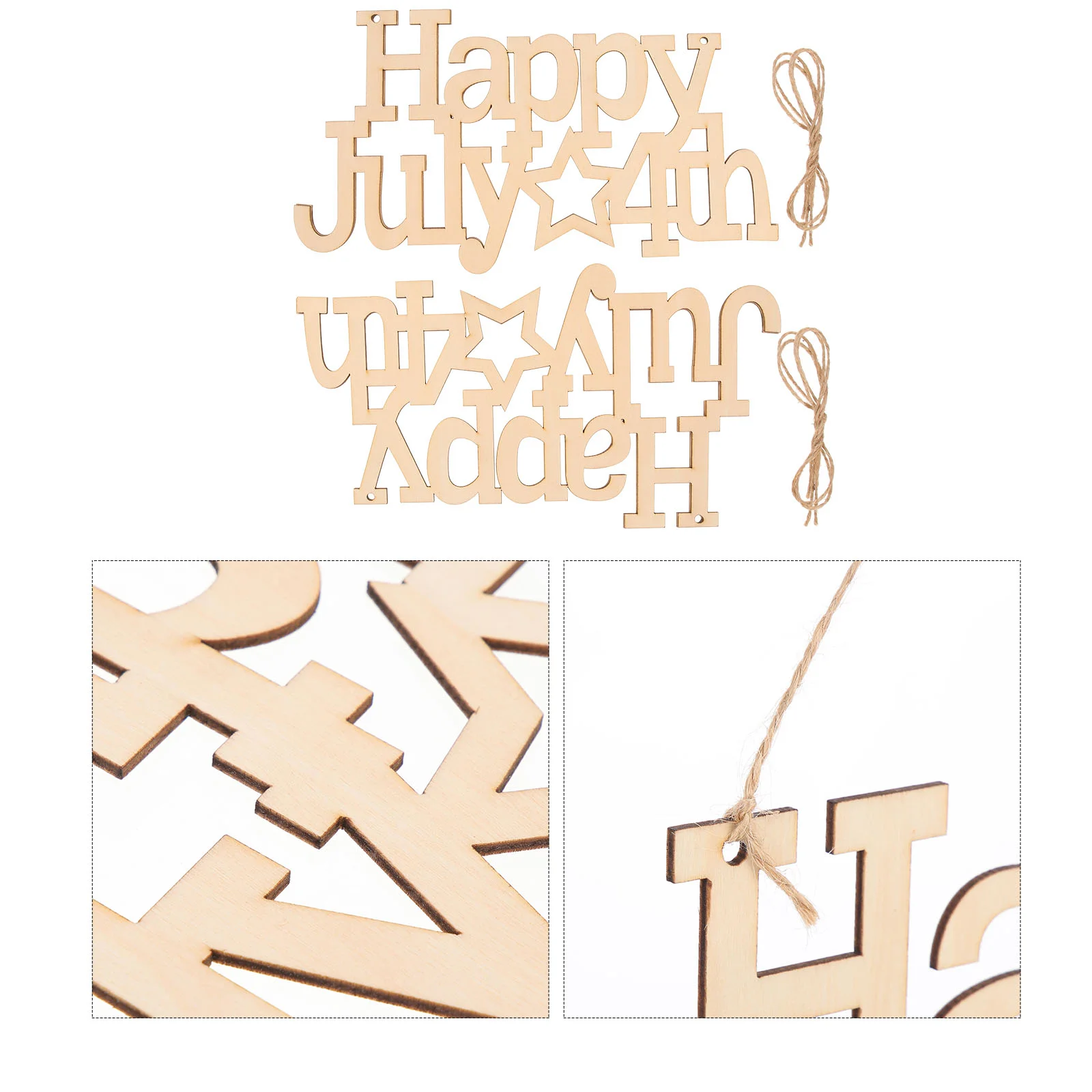 

2pcs Independence Day Wooden Hanging Decors Letter Decoration Ornaments