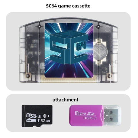 SC64Summer SC64 N64 Игровой картридж 5000 в 1 для игровой карты Nintendo 64 Бесплатная совместимость с картой 32G Поддержка игр 64DD