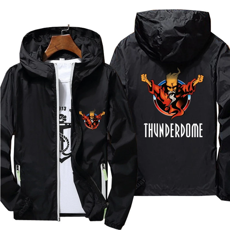 

Men Women Jacket Thunderdome Hardcore Cycling Pilot Thin Reflective Sunscreen Windbreaker Skin Coat Zipper Oversized 7XL