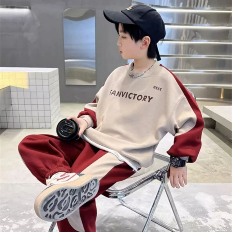 2 шт./комплект хлопковая блузка + штаны для мальчиков