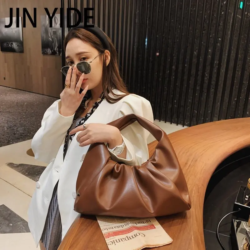 Elegant Pleated Women's Handbag Designer Fluffy Leather Women's Shoulder Bag Vintage Armpit Bags for Women 2023 Brands Purses