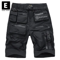 summer black cargo short pants multi pockets techwear shorts military tactical harajuku streetwear function bottoms male