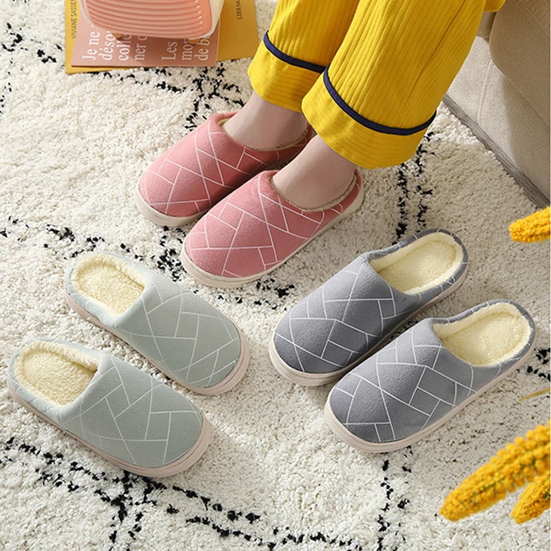 2022 new cotton slippers for women in winter, indoor anti-skid, cute, plush, home for lovers, warm cotton slippers for men in wi