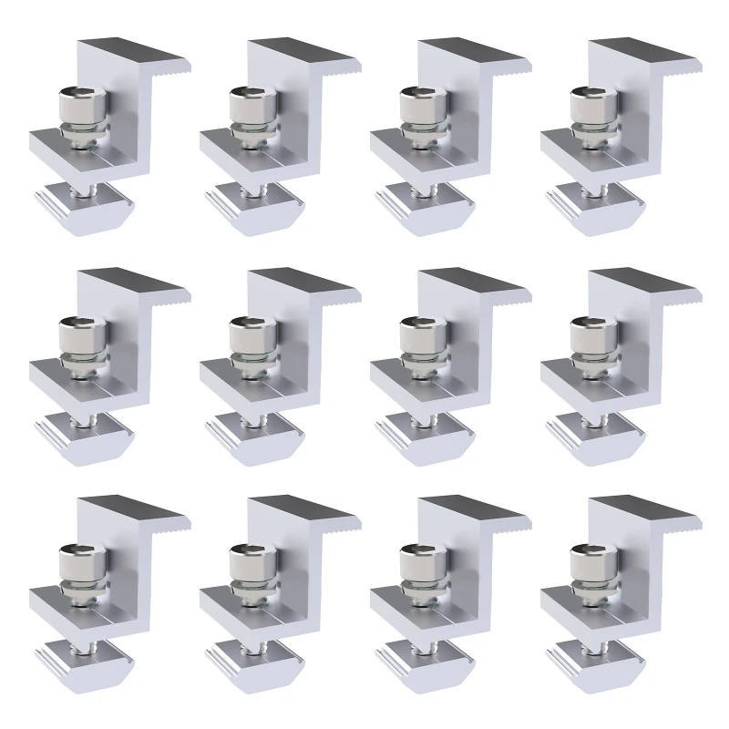 

12 Pcs Solar End Clamp Solar Panel Mounting Bracket Wide Photovoltaic Support