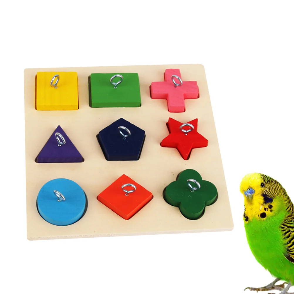 

Parrot Toy Toys Bird Puzzle Educational Training Block Playing Woodintelligence Feeder Interactive Birds Parrotssmall