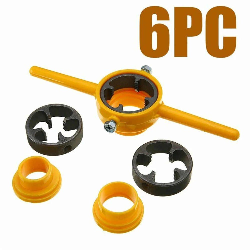 

6pcs Hand Tool Professional Pipe Threader For Pumps PVC Thread Tool Maker 1/2 3/4 1 Inch Powerful Manual Screw Die Set Durable