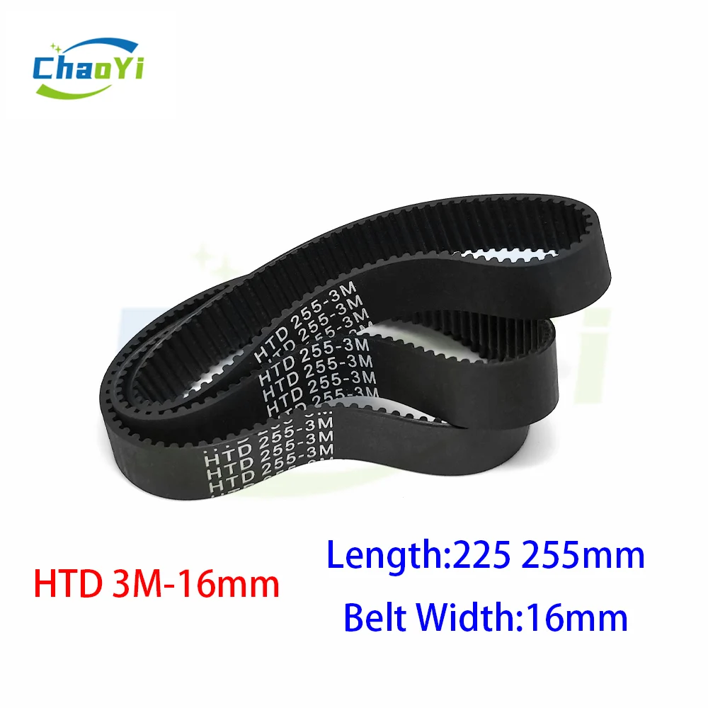HTD 3M Closed Loop Rubber Timing Belt Pitch Length 225 255mm Width 16mm 225-3M 255-3M