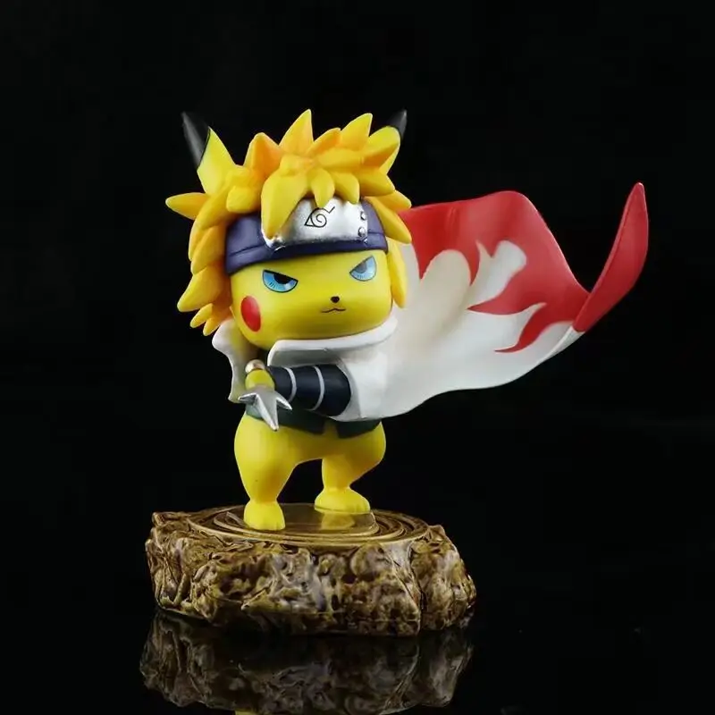 

Anime Naruto Q Version Pikachu COS Namikaze Minato PVC Action Figures Toys Model Statue 10cm