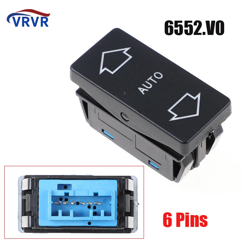 

New High Quality Electric Window Single Switch 6 Pins 6552.V0 6552V0 6552.V1 For Peugeot 106 1991-2003 405 1987-1996