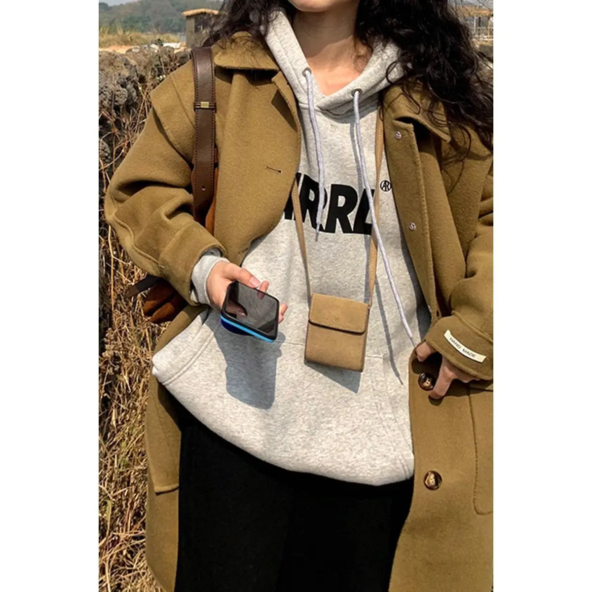

Lazy wind solid color autumn and winter new fashion trend simple loose casual all-match letter printing sweater