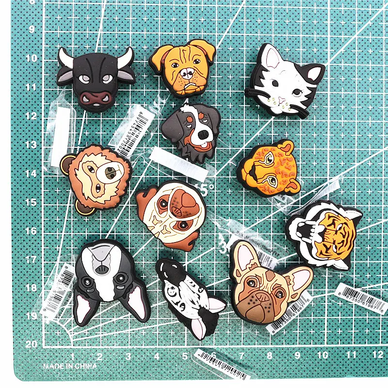 Animals Face Style PVC Shoe Charms Bernese Mountain Dog Cow Shoes Accessories Clogs Decorations for Croc Jibz Kids Party Gifts images - 6