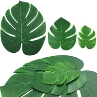 creative table decoration leaf wide range of applications washable green fake palm leaf faux leaves artificial leaves 10pcs