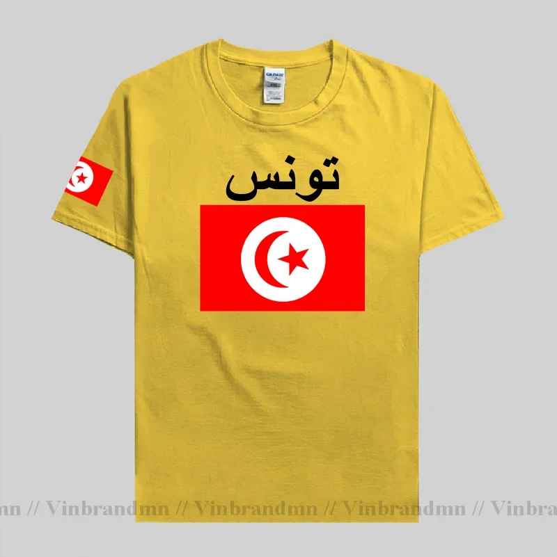 Тунис Тунисская мужская футболка 2023 трикотажные изделия нации из 100% хлопка