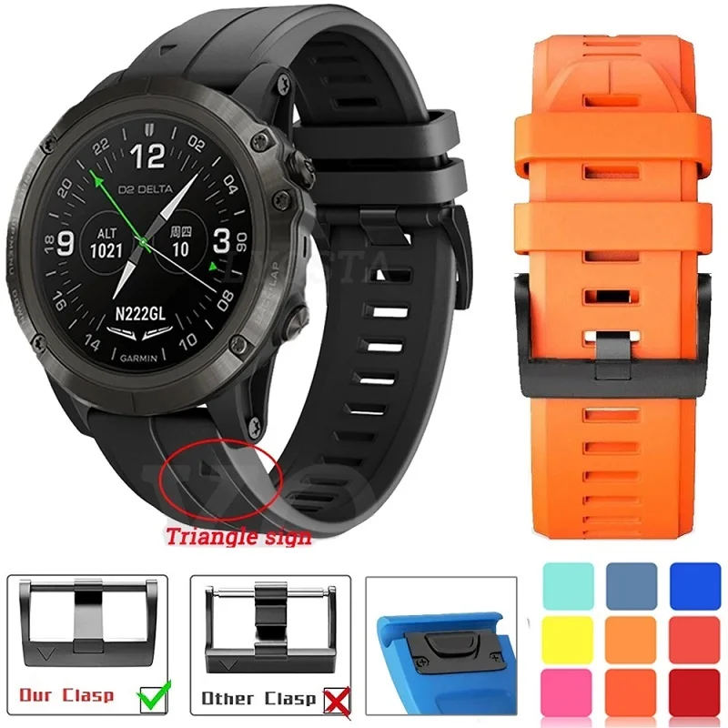 

22mm 26mm Silicone Quick Release Strap Bracelet for Garmin Fenix 7 7X 6 6X Pro 5 5X Plus 3 HR Watch Easyfit Wristband Strap