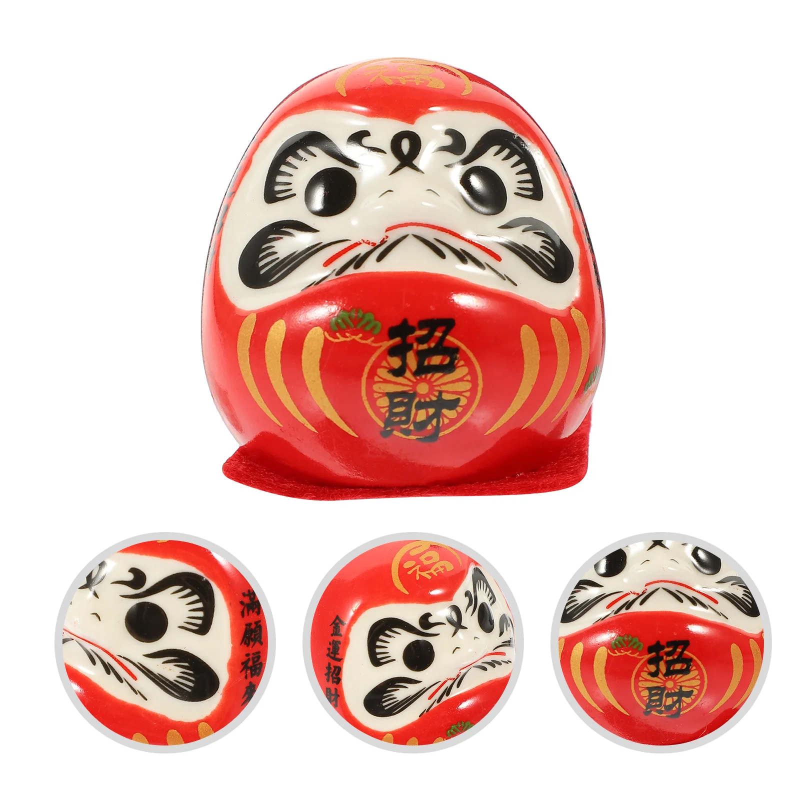 

Dharma Eggs Traditional Japanese Daruma Car Fortune Mascot Ceramic Figurine Fengshui Figurines Luck Decor