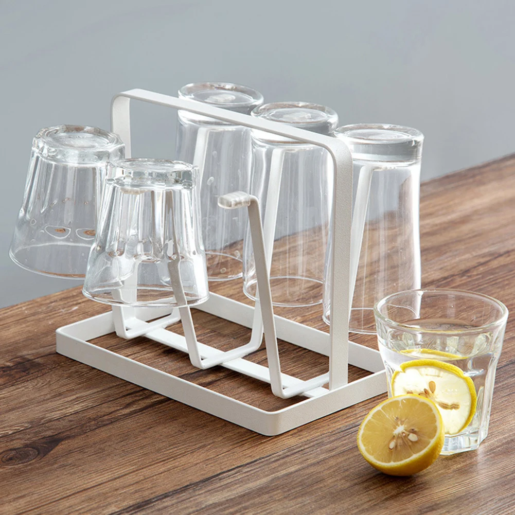 

1Pcs Bar Glass Cup Storage Rack For Water Mug Draining Drying Organizer Drain Holder Stand Useful Home Kitchen Supply