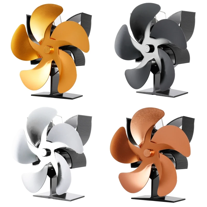 

SF902S 5 Blades Heat Powered Stove Fan for Wood Log for BURNER Heater Fireplace
