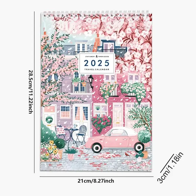 Романтический туристический новый календарь 2025 настенный новогодний подарок