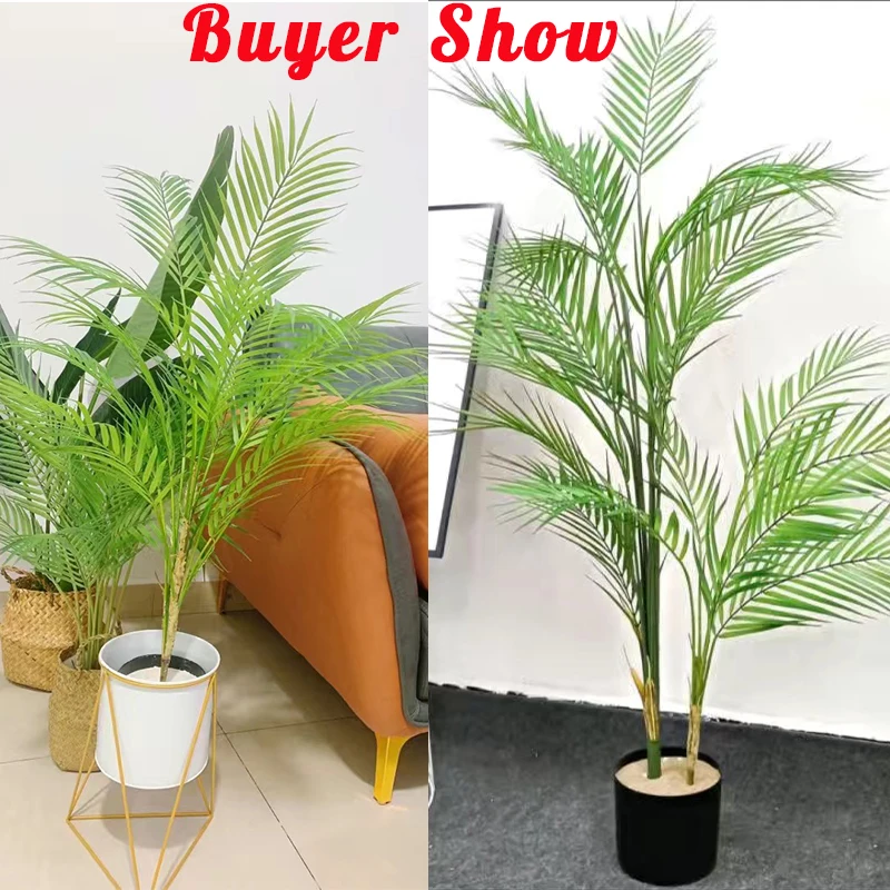 125cm 13heads large artificial palm tree tropical plants fake palm leaves plastic monstera branch for home wedding party decor free global shipping