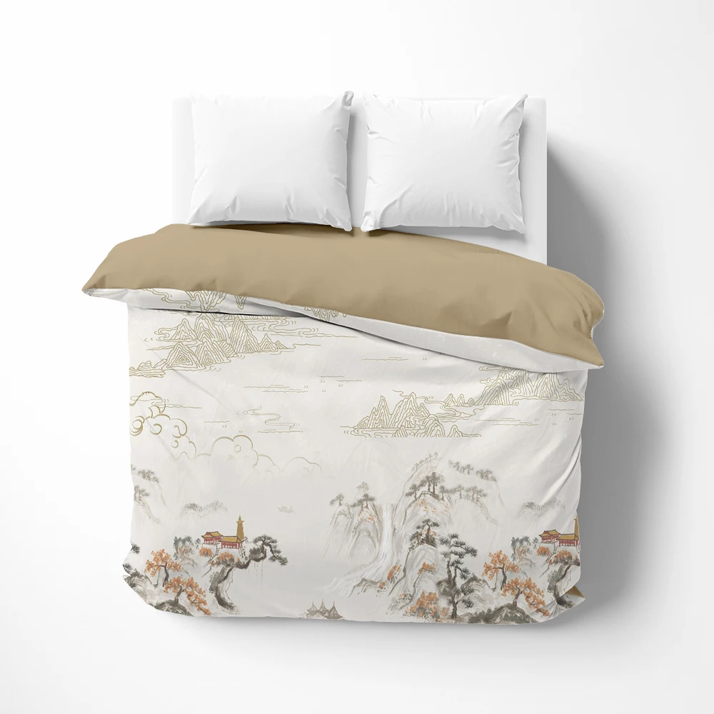 

1Pc Luxury Duvet cover Quilt Cover Blanket/Comfortable Case Bedding 140x200 150x200 135x200 Customized size scenery white