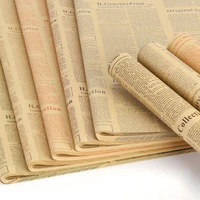 10pcs 5272cm retro newspaper for flower package florist wrapper flower bouquet wrapping paper valentines gift wrapping paper
