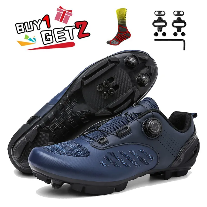 Купи Professional Mountain Bike Shoes Blue Cycling Sneakers MTB Men Road Speed Racing Women Bicycle Cleat Sport Cycling Shoes Unisex за 863 рублей в магазине AliExpress