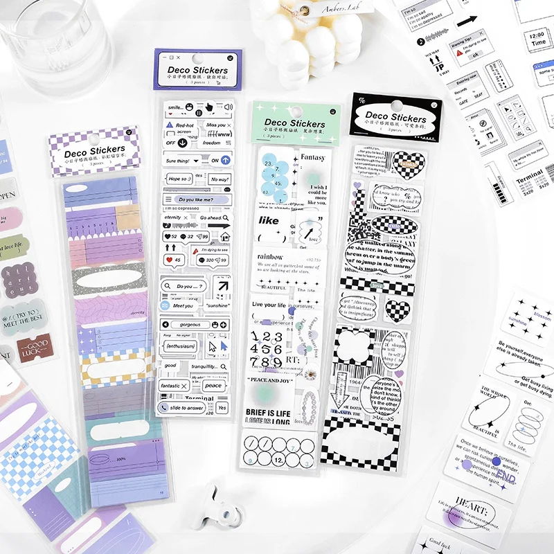 

3pcs Daily Series Creative Personality Ins Style Material Stickers Dialog StickerPhotocard Decoration Stickers