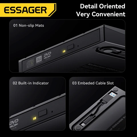 Essager Портативный внешний CD/DVD привод USB 3.0