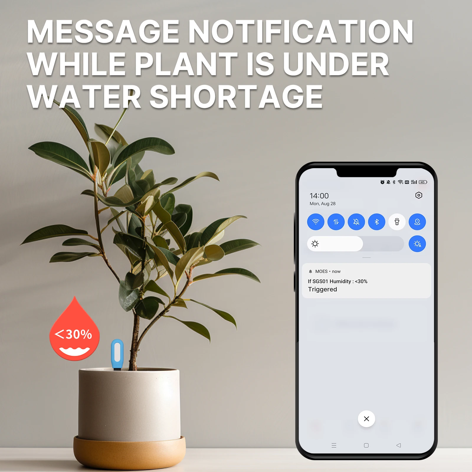Датчик влажности почвы MOES умный прибор для измерения температуры и с поддержкой