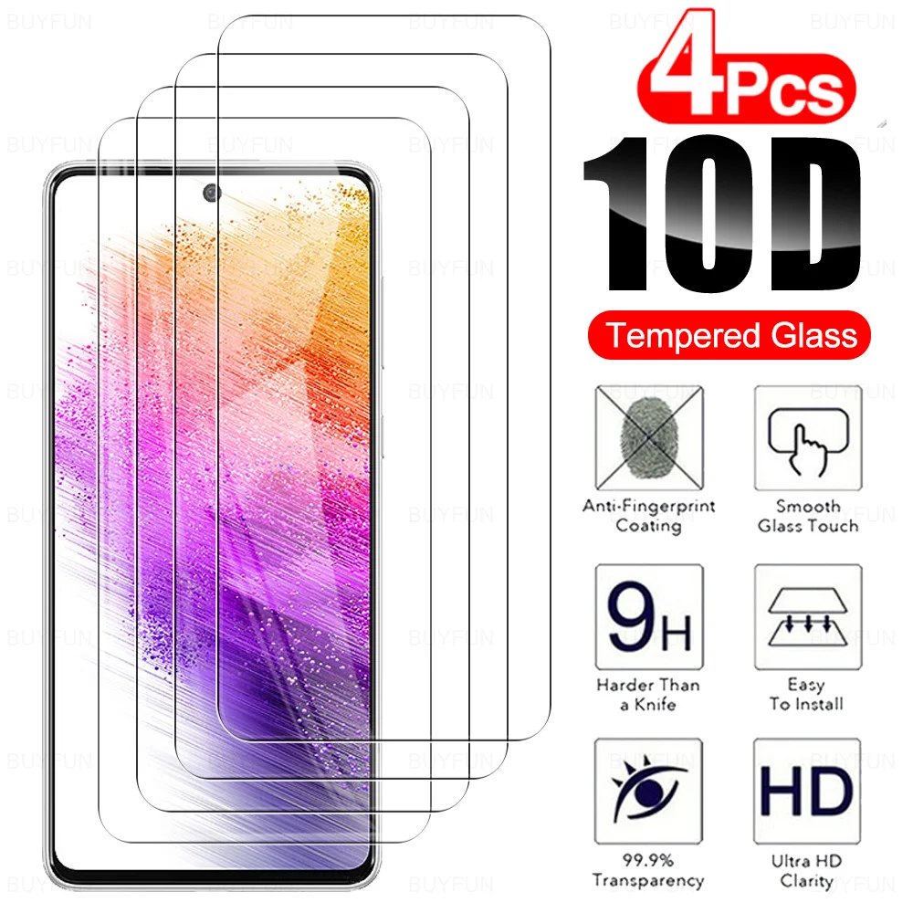 

4PCS Tempered Film For Samsung Galaxy A73 5G 6.7" Screen Protection Glass Protecor For Samsung A73 A 73 Safety Protector Cover