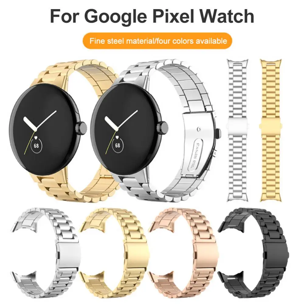 

Ремешок металлический из нержавеющей стали для наручных часов, Часовые аксессуары с классической пряжкой, сменный Браслет для Google Pixel, без з...