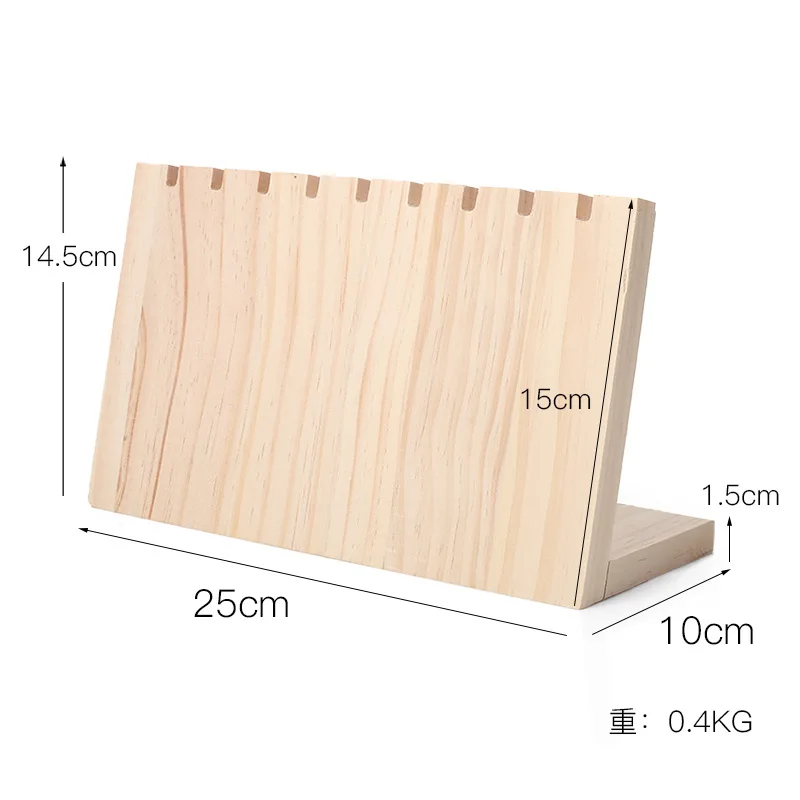 Solid Wood Board Jewelry Holder Pendant Necklace Display Stand Organizer Rack 25x10x14.5cm