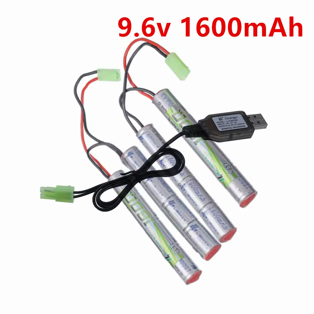 Фото Аккумуляторная батарея 8S Butterfly NunChuck NiMH 2/3A 9.6В 1600мАч с разъемом Mini Tamiya для страйкбольных пистолетов MP5, M4, G36C, M110, SR25, M249 №1