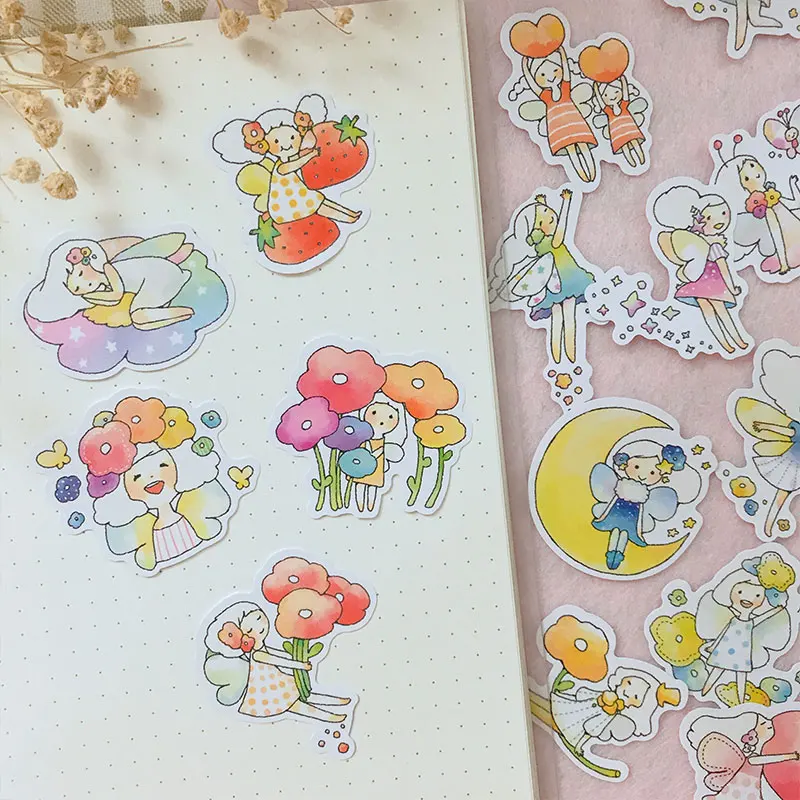 

20 шт. милые иллюстрации Цветок феи стикеры s ремесла Скрапбукинг Стикеры s книги Студенческая этикетка декоративные стикеры DIY Канцтовары