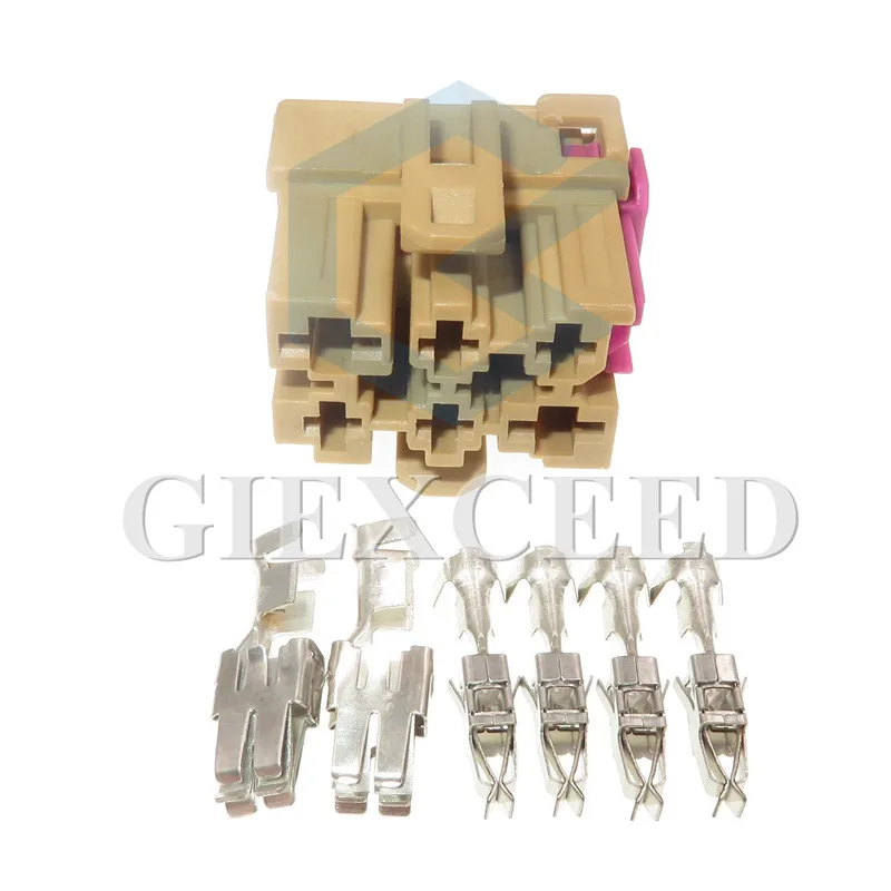 

2 комплекта, 6 контактов, розетка для кабеля вентилятора, электрическая вилка, разъем для сборки переменного тока для VW Audi