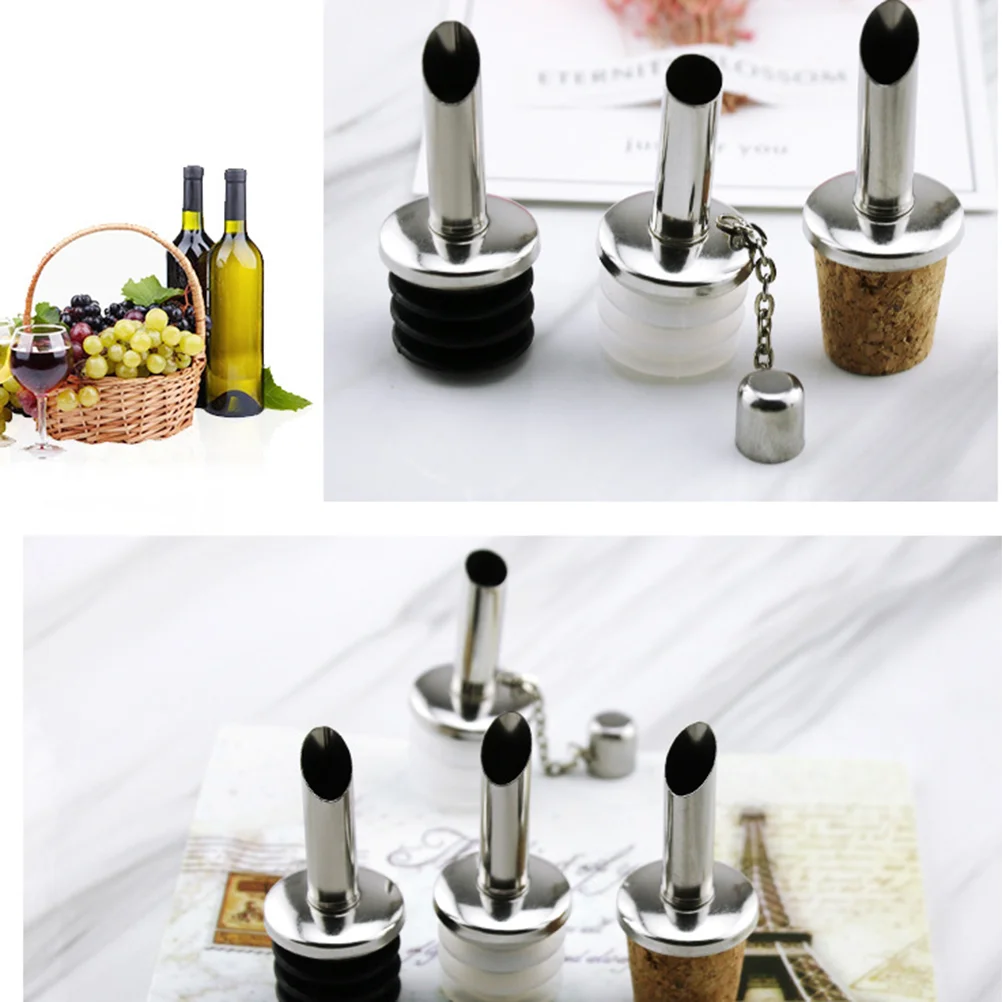 

5pcs Bottle Stopper Spout Stopper Pour Pourer Metal Saver Pourer Cork Spout