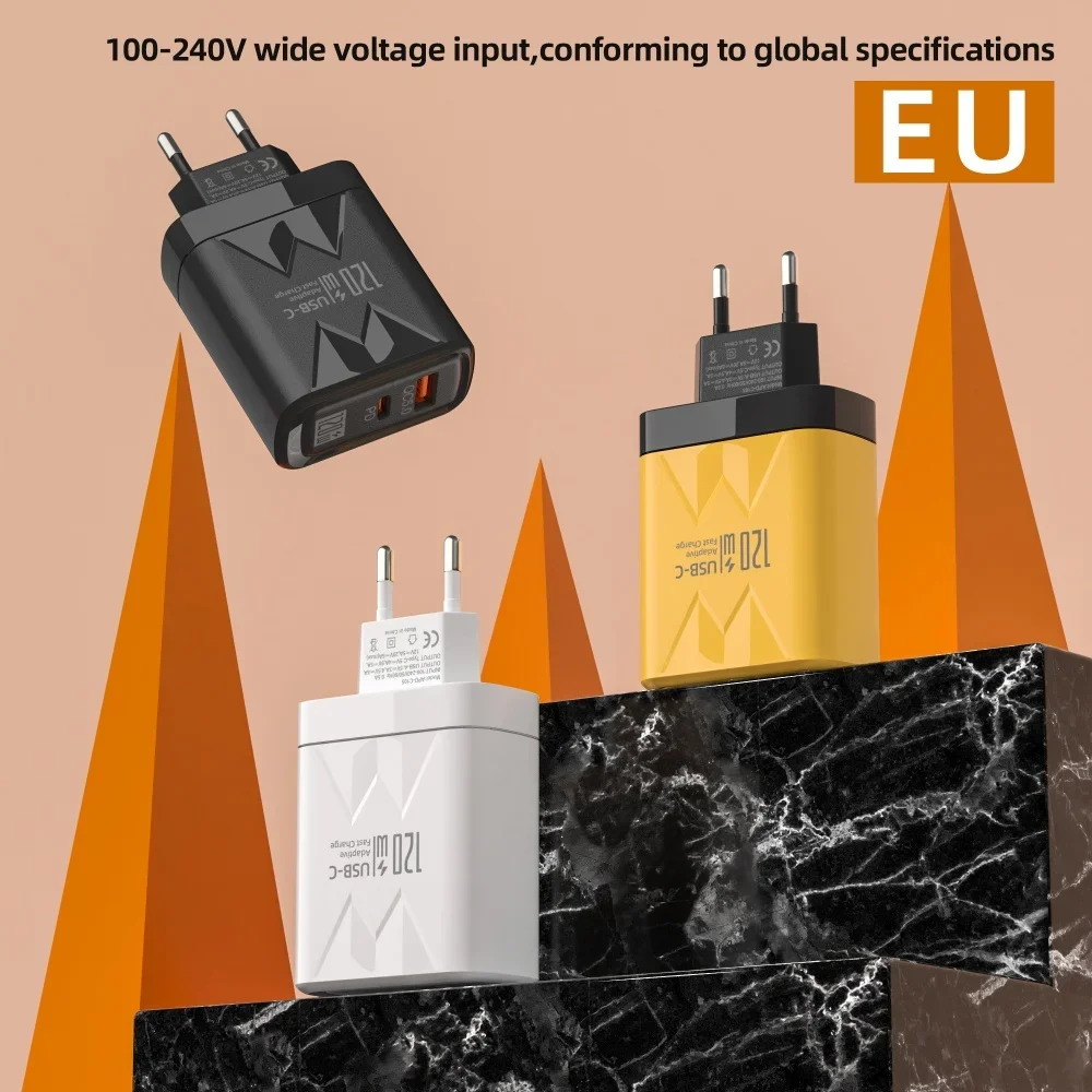 Быстрое зарядное устройство USB C 120 Вт PD адаптер для быстрой зарядки телефона iPhone 15